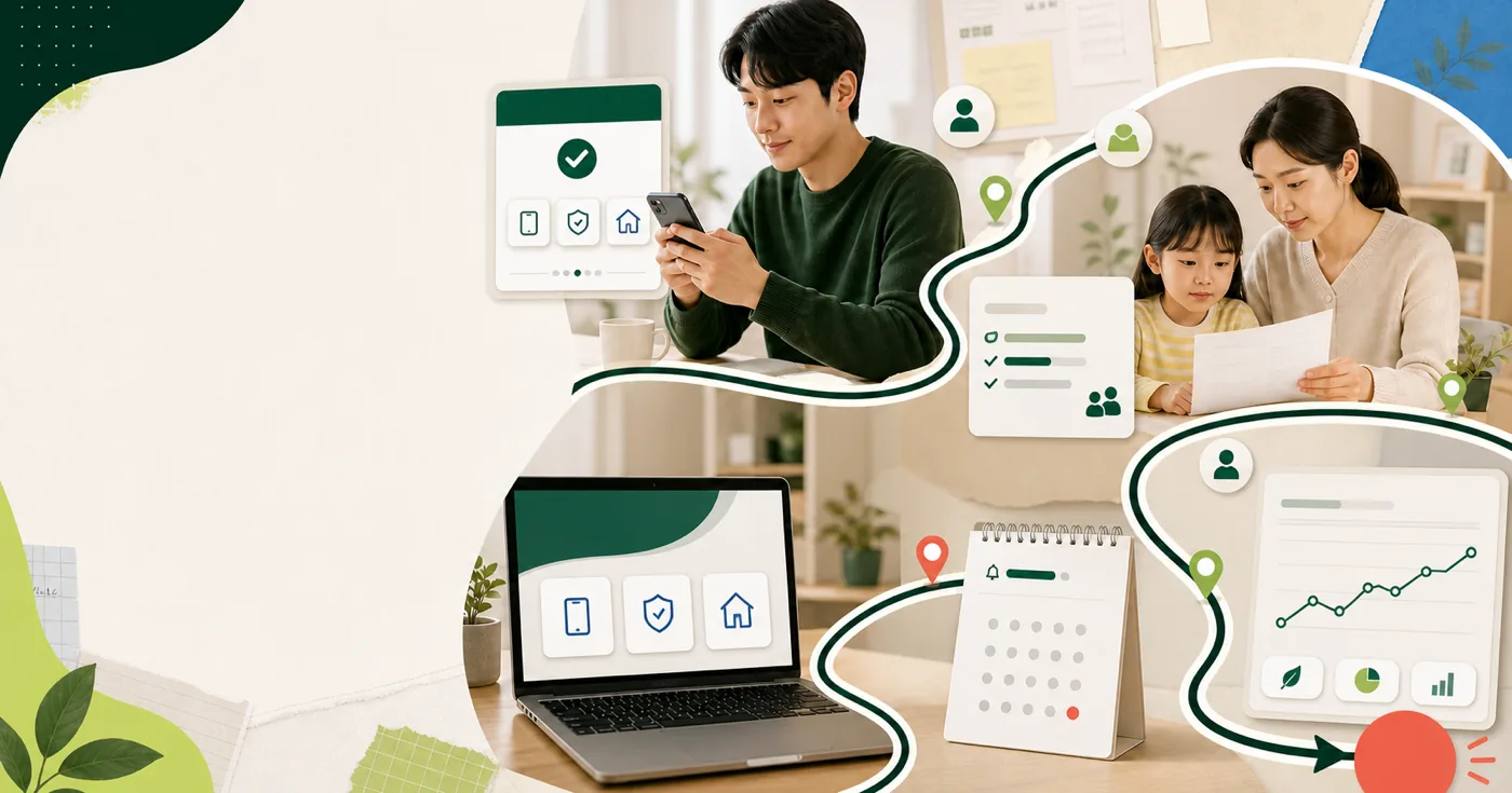 지원 신청, 가족 혜택, 디지털 가이드와 시장 정보를 단계별로 해결하는 이로케