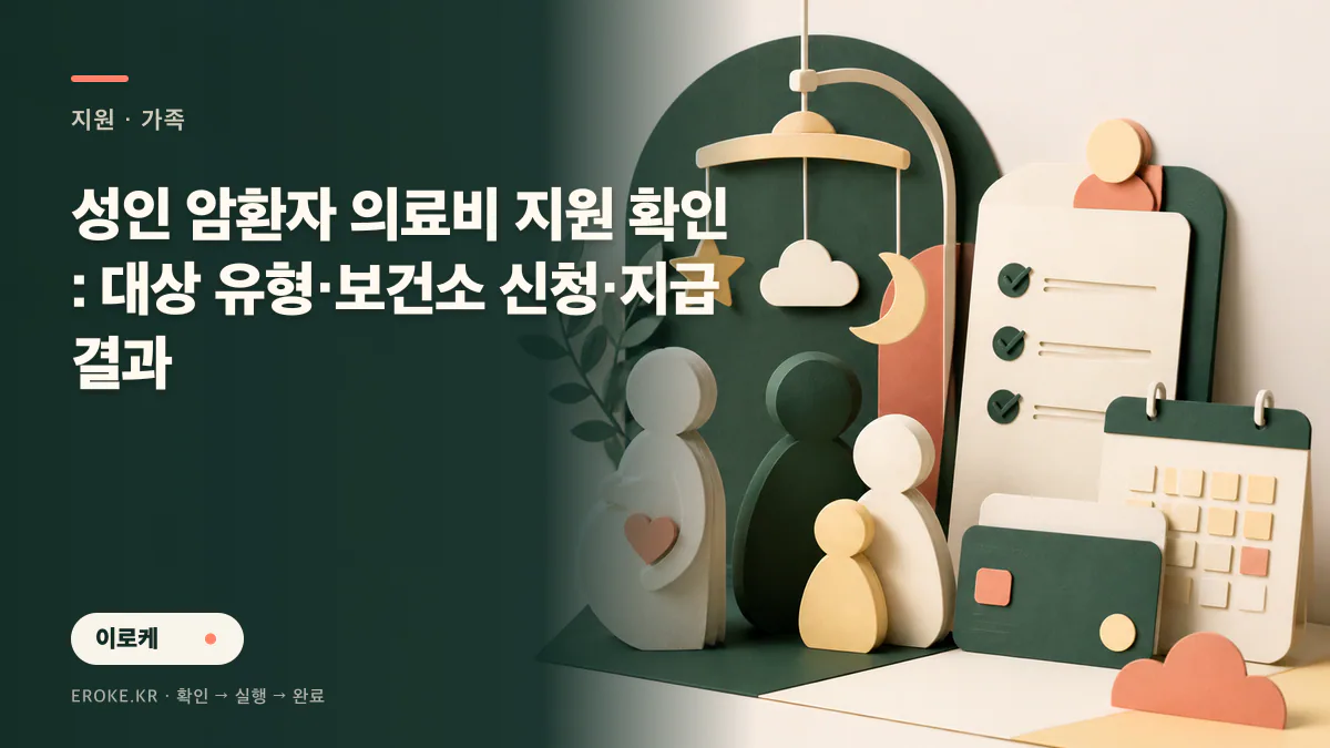 성인 암환자 의료비 지원 확인: 대상 유형·보건소 신청·지급 결과 대표 이미지