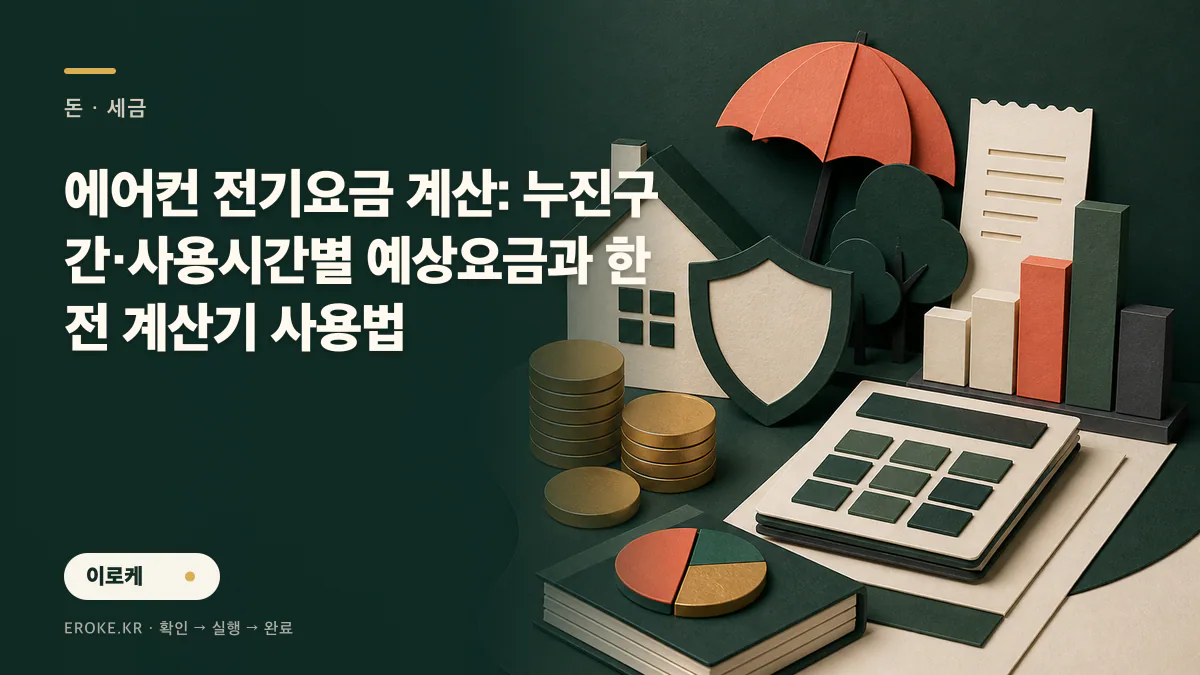 에어컨 전기요금 계산: 누진구간·사용시간별 예상요금과 한전 계산기 사용법 대표 이미지