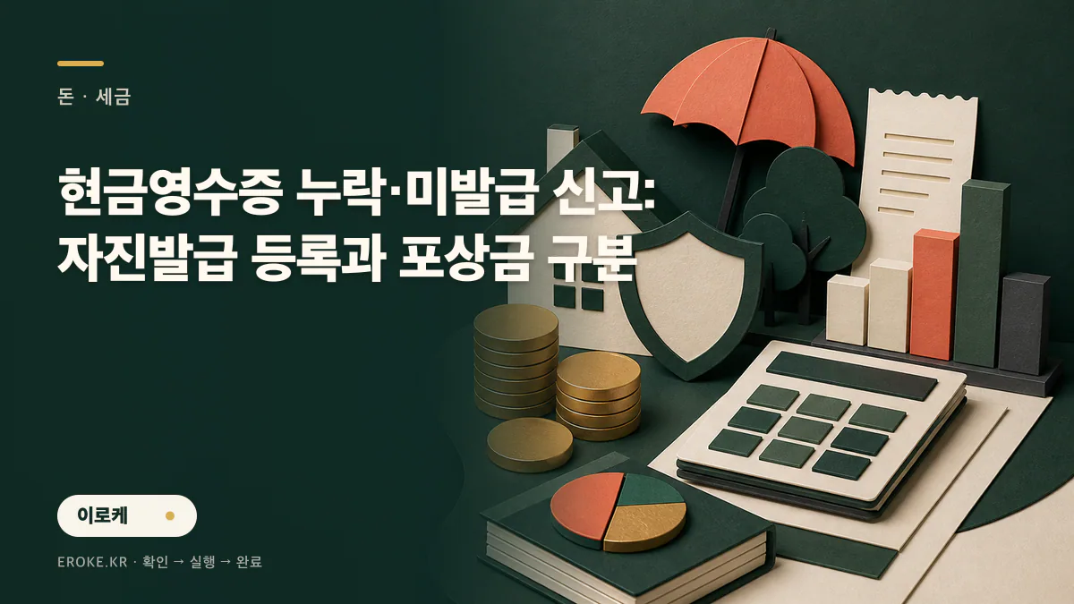 현금영수증 누락·미발급 신고: 자진발급 등록과 포상금 구분 대표 이미지