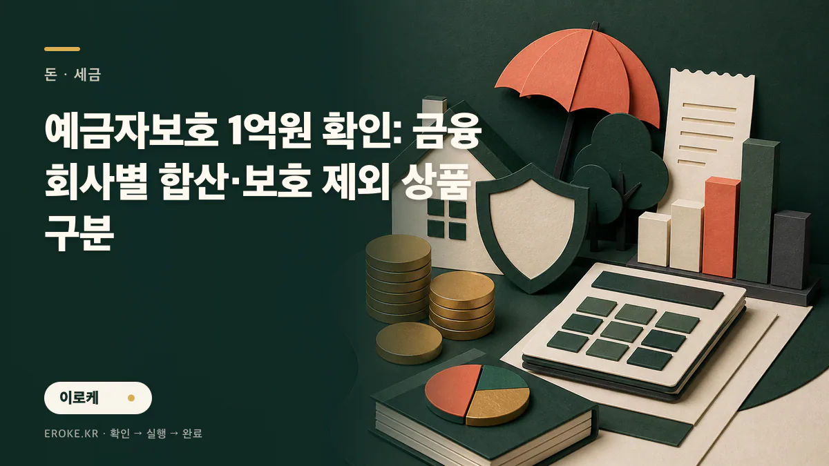 예금자보호 1억원 확인: 금융회사별 합산·보호 제외 상품 구분 대표 이미지