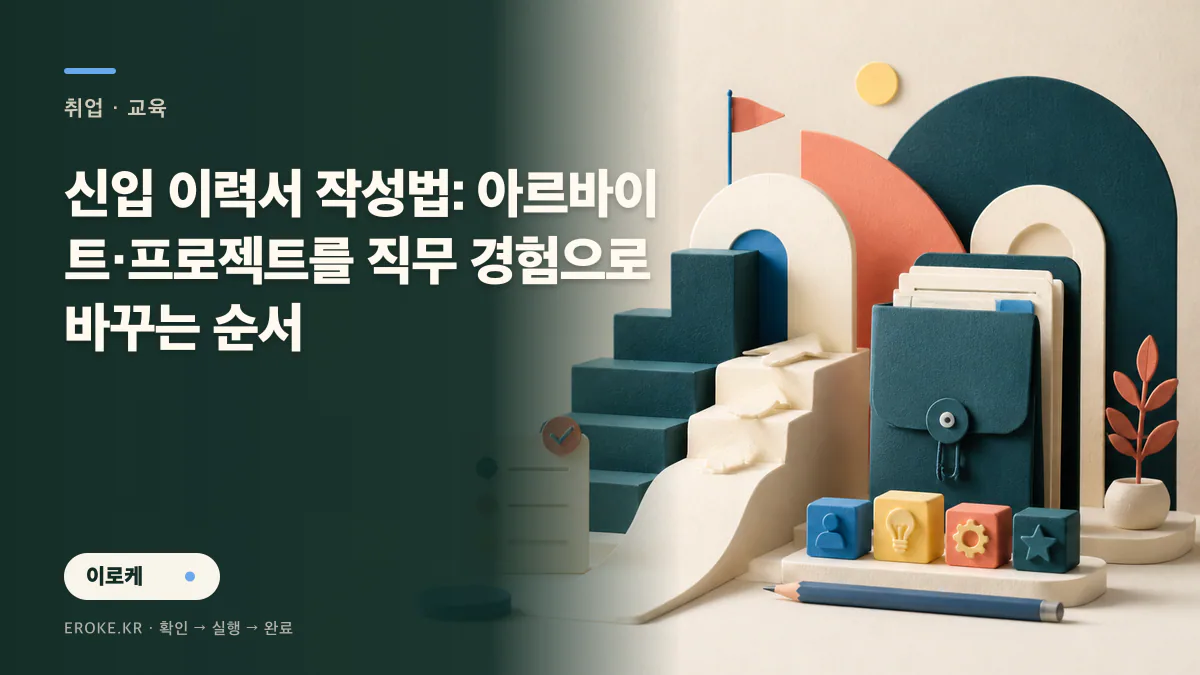 신입 이력서 작성법: 아르바이트·프로젝트를 직무 경험으로 바꾸는 순서 대표 이미지