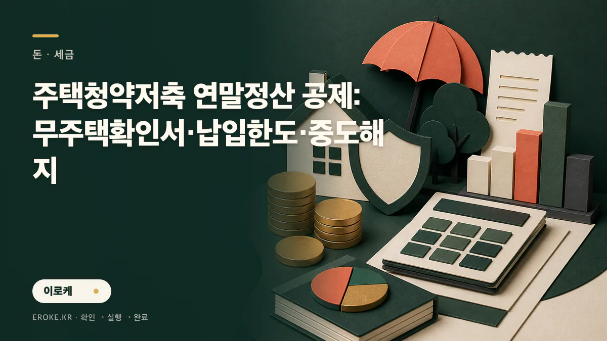 주택청약저축 연말정산 공제: 무주택확인서·납입한도·중도해지 대표 이미지