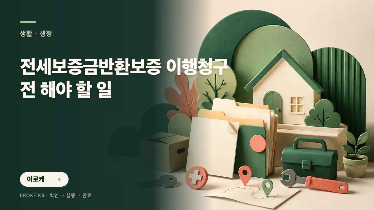 전세보증금반환보증 이행청구 전 해야 할 일 대표 이미지