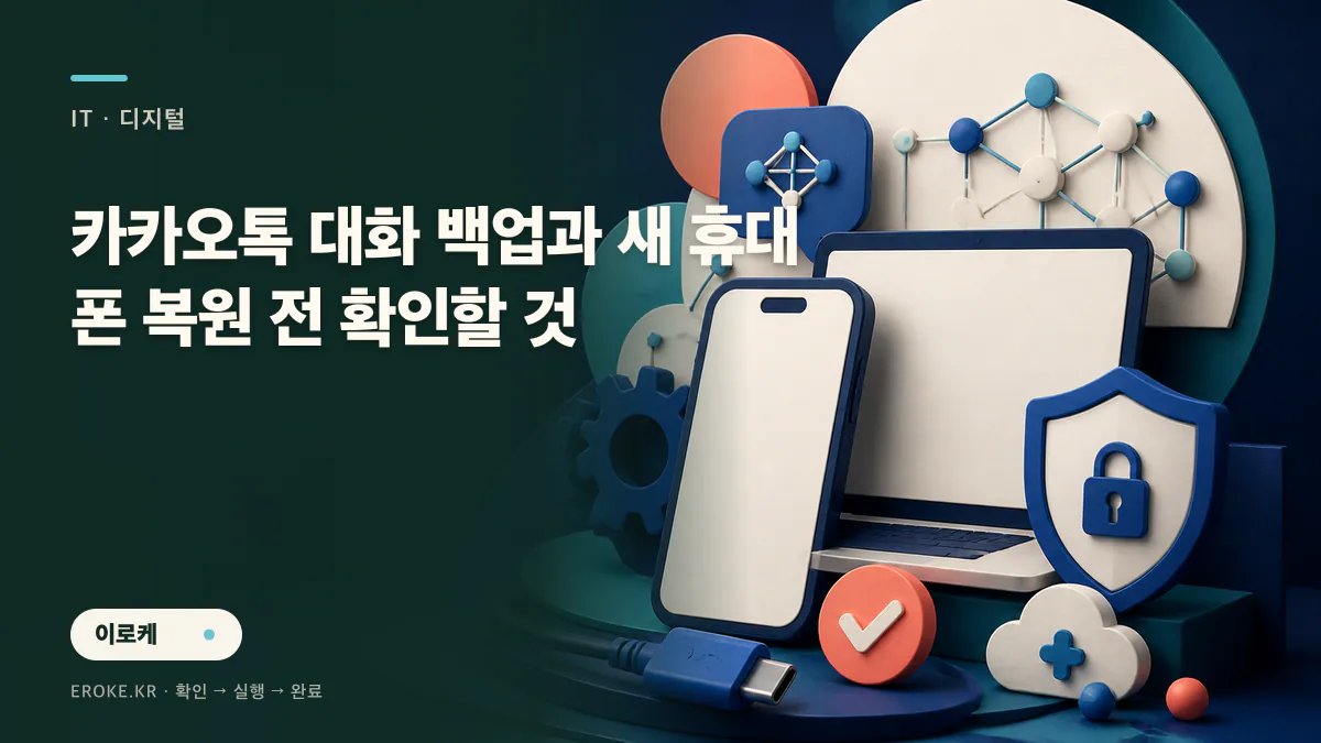 카카오톡 대화 백업과 새 휴대폰 복원 전 확인할 것 대표 이미지