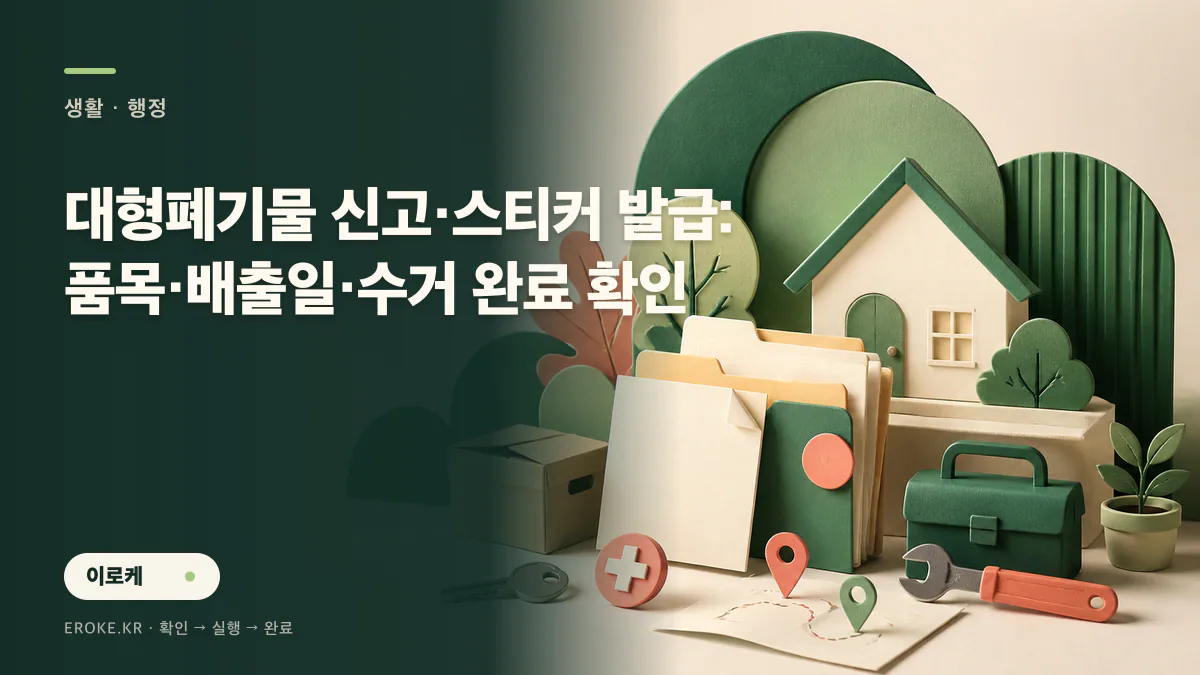 대형폐기물 신고·스티커 발급: 품목·배출일·수거 완료 확인 대표 이미지