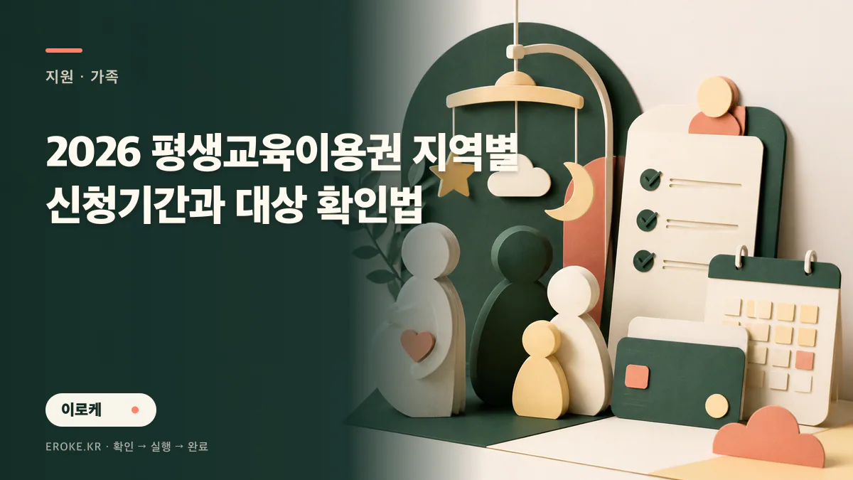 2026 평생교육이용권 지역별 신청기간과 대상 확인법 대표 이미지