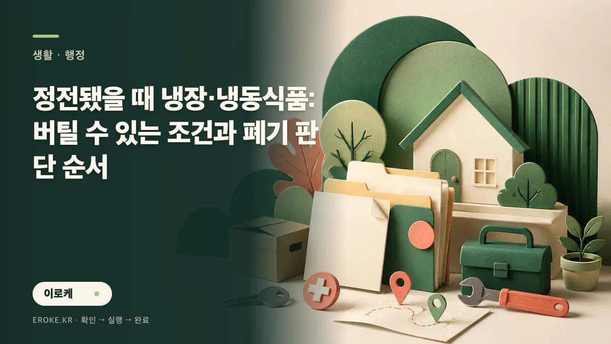 정전됐을 때 냉장·냉동식품: 버틸 수 있는 조건과 폐기 판단 순서 대표 이미지