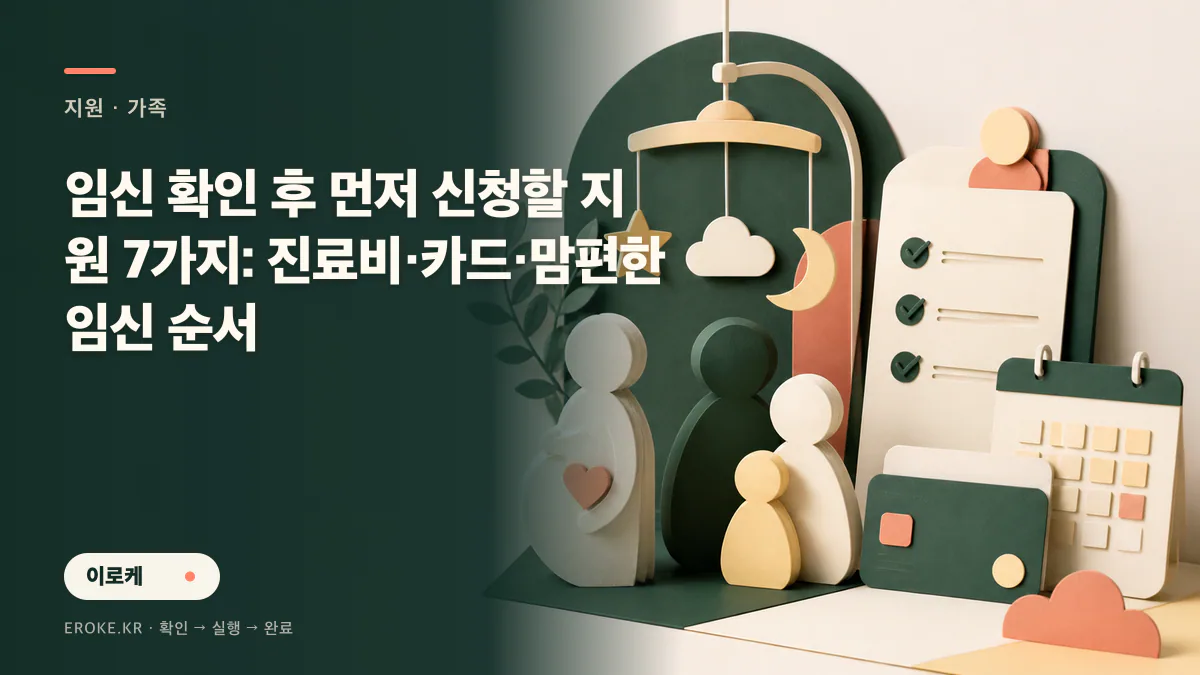 임신 확인 후 먼저 신청할 지원 7가지: 진료비·카드·맘편한 임신 순서 대표 이미지