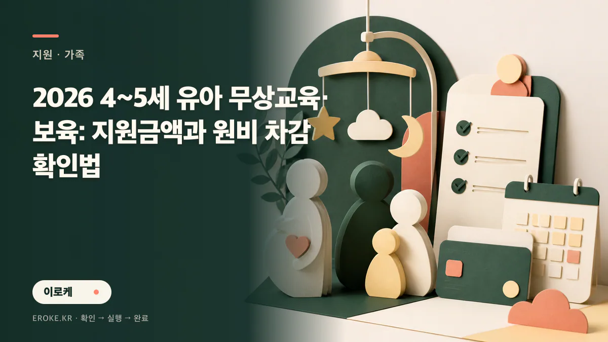 2026 4~5세 유아 무상교육·보육: 지원금액과 원비 차감 확인법 대표 이미지