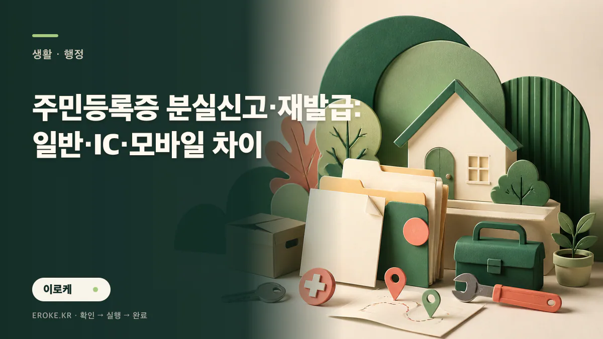 주민등록증 분실신고·재발급: 일반·IC·모바일 차이 대표 이미지