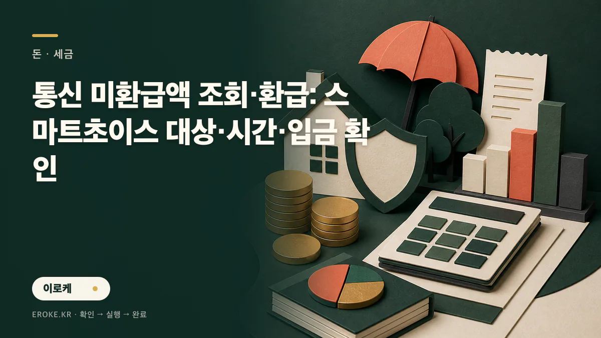 통신 미환급액 조회·환급: 스마트초이스 대상·시간·입금 확인 대표 이미지