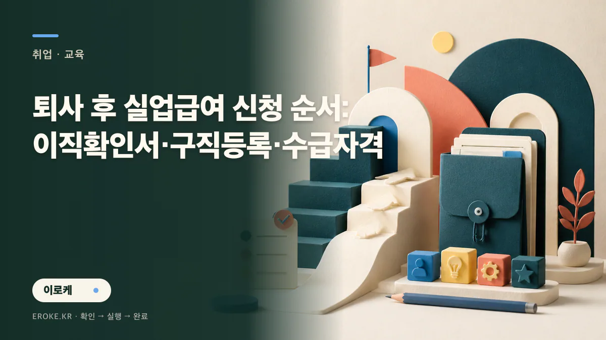 퇴사 후 실업급여 신청 순서: 이직확인서·구직등록·수급자격 대표 이미지