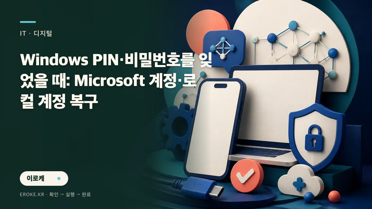Windows PIN·비밀번호를 잊었을 때: Microsoft 계정·로컬 계정 복구 대표 이미지