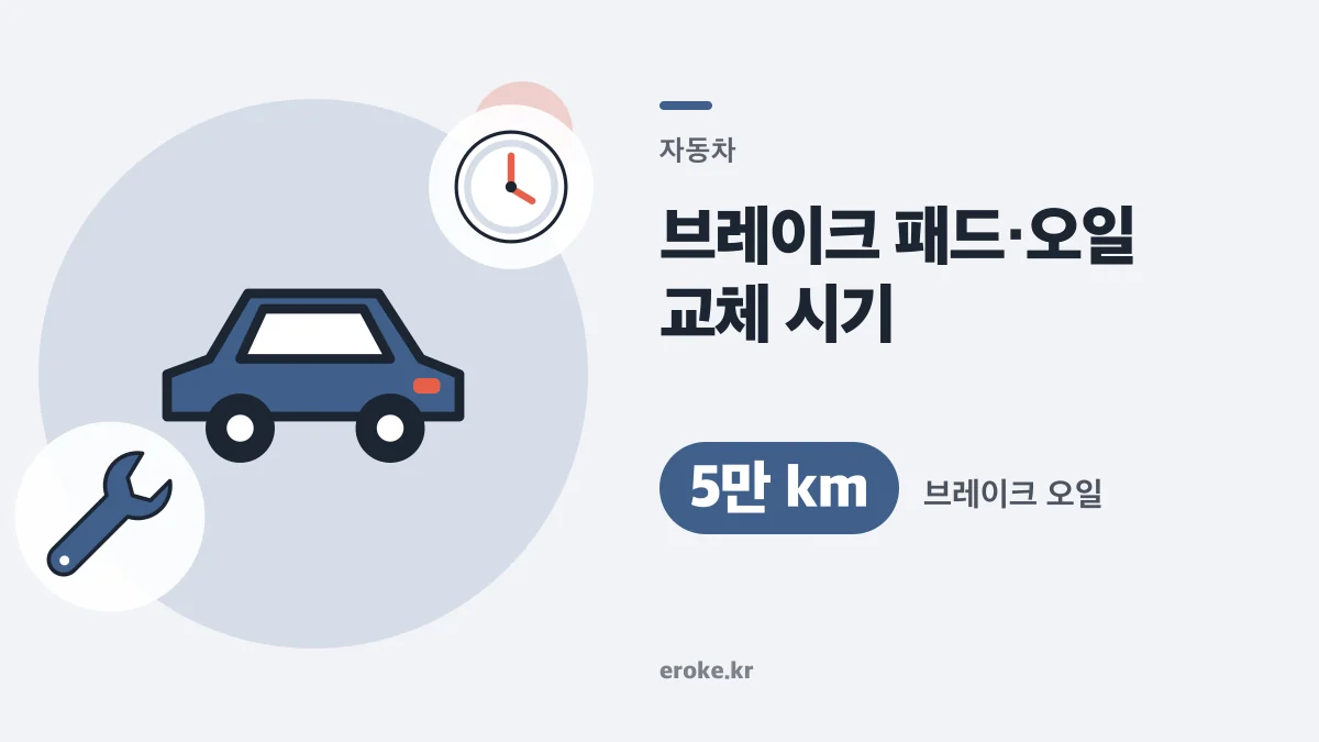 브레이크 오일 교체주기 5만 km, 패드·디스크 교체 시기: 끽 소리·떨림·경고등 판단법 대표 이미지