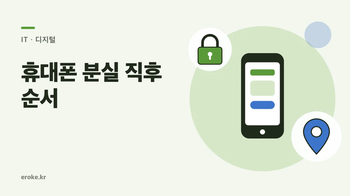 휴대폰 분실 직후 순서: 기기 찾기→분실정지→금융·신분증 잠금 대표 이미지