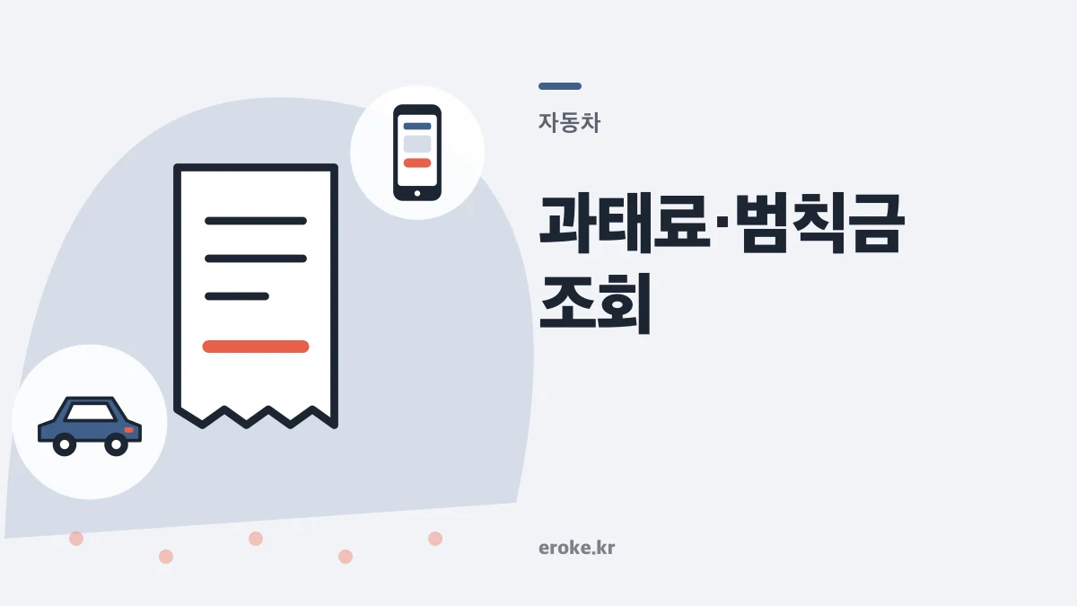 자동차 과태료·범칙금 조회: 이파인 납부·감경·전환 주의 대표 이미지