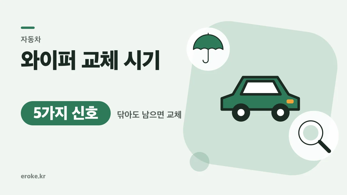 와이퍼 교체 시기와 규격 찾는 법: 닦아도 남는 5가지 신호, 운전석·조수석 길이, 직접 교체 순서 대표 이미지